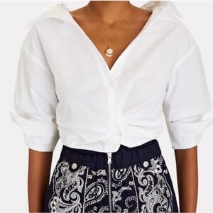 Alix NYC Loretta Knot Hem Poplin Shirt XS